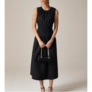 J.Crew Hyacinth dress in cotton poplin black preppy‎ 90s sz 3X